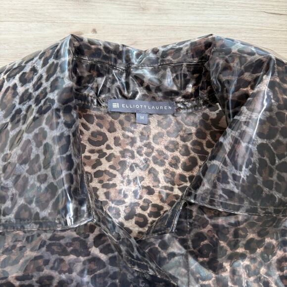 Elliott Lauren Leopard Print Animal Print Transparent Coat 100% TPU Size Medium - Picture 2 of 8